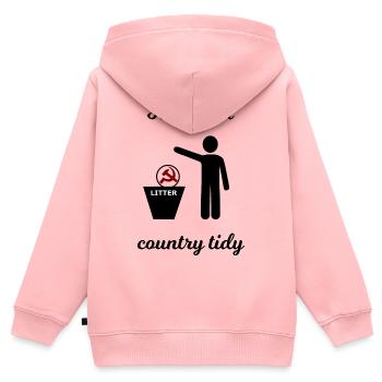 Sozialismus und Kapitalismus lustig - Kinder Premium Organic Zip Hoodie - Rosa - Hinten - AI Model Kid Female (0cm)