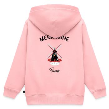 Dänemark, Insel Fanø, Mühle Sonderhø - Kinder Premium Organic Zip Hoodie - Rosa - Hinten - AI Model Kid Female (0cm)