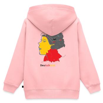 Deutscher Landkartenstil mit Nationalfarben - Kinder Premium Organic Zip Hoodie - Rosa - Hinten - AI Model Kid Female (0cm)