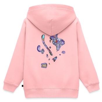 Bunte Flecken - Kinder Premium Organic Zip Hoodie - Rosa - Hinten - AI Model Kid Female (0cm)