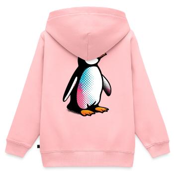 Pingouin - Sweat Premium à capuche zippé enfant bio - rose - Dos - AI Model Kid Female (0cm)