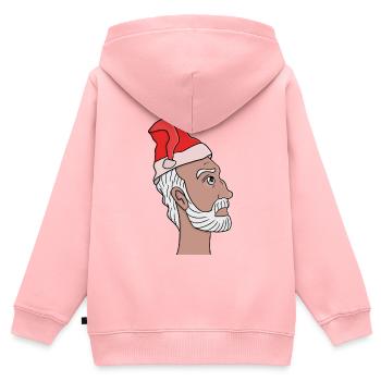 Der Weihnachtsmann schaut nach oben - Kinder Premium Organic Zip Hoodie - Rosa - Hinten - AI Model Kid Female (0cm)