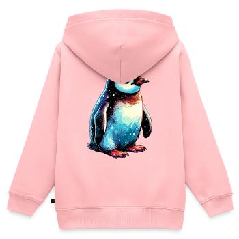 Pingouin - Sweat Premium à capuche zippé enfant bio - rose - Dos - AI Model Kid Female (0cm)