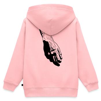 David - Kinder Premium Organic Zip Hoodie - Rosa - Hinten - AI Model Kid Female (0cm)