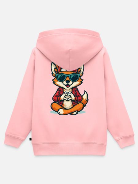 Foxy Love Vibes - Kinder Premium Organic Zip Hoodie - Rosa