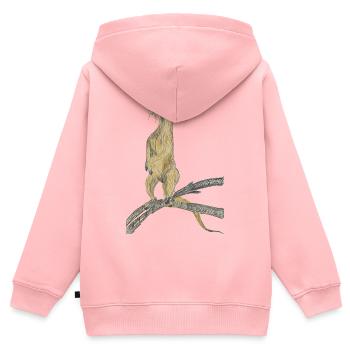 Fantasievögel auf Zweigen - Kinder Premium Organic Zip Hoodie - Rosa - Hinten - AI Model Kid Female (0cm)
