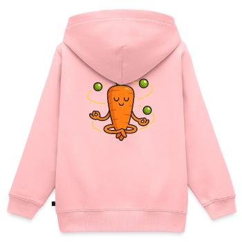 Zen-Karotte und seine schwimmenden Erbsen - Kinder Premium Organic Zip Hoodie - Rosa - Hinten - AI Model Kid Female (0cm)