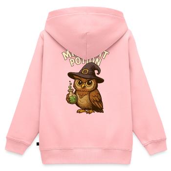 Witch Owl – Magic Potion at Midnight - Kids Premium Organic Zip-up Hoodie - rose - Back - AI Model Kid Female (0cm)
