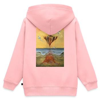 Surreal Floating Fortress with Ocean Depths - Kids Premium Organic Zip-up Hoodie - rose - Back - AI Model Kid Female (0cm)