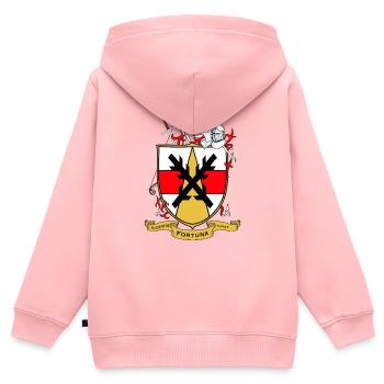Fortuna Wappen Schild mit Helm - Kinder Premium Organic Zip Hoodie - Rosa - Hinten - AI Model Kid Female (0cm)