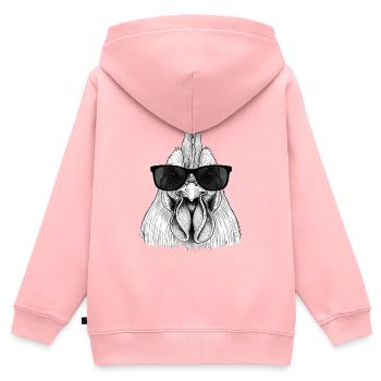 Hahn - Kinder Premium Organic Zip Hoodie - Rosa - Hinten - AI Model Kid Female (0cm)