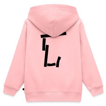 Lettre urbaine (2) - Sweat Premium à capuche zippé enfant bio - rose - Dos - AI Model Kid Female (0cm)