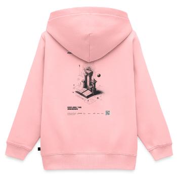 Perspective of space-time - Kids Premium Organic Zip-up Hoodie - rose - Back - AI Model Kid Female (0cm)