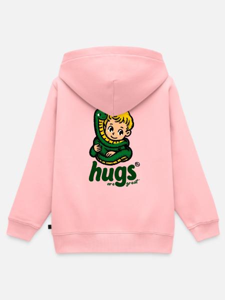 Anakonda Umarmung Kindmotiv - Kinder Premium Organic Zip Hoodie - Rosa