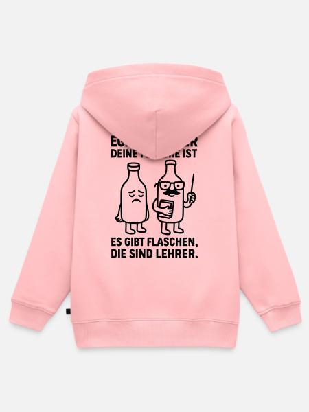 flasche leer lehrer witz - Kinder Premium Organic Zip Hoodie - Rosa