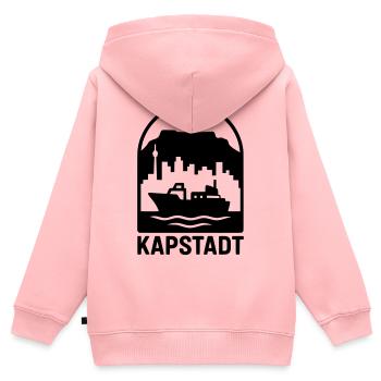 kapstadt silhouette tafelberg - Kinder Premium Organic Zip Hoodie - Rosa - Hinten - AI Model Kid Female (0cm)