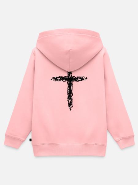 Jesus kreuz - Kinder Premium Organic Zip Hoodie - Rosa