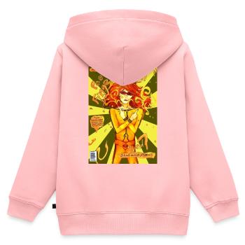 Femme Doigt-de-Moule - Sweat Premium à capuche zippé enfant bio - rose - Dos - AI Model Kid Female (0cm)