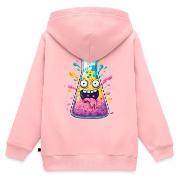 Buntes Reagenz-Gesicht Labor-Spaß - Kinder Premium Organic Zip Hoodie - Rosa - Hinten - AI Model Kid Female (0cm)