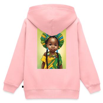 Afrikanisches Mädchen im bunten Frost - Kinder Premium Organic Zip Hoodie - Rosa - Hinten - AI Model Kid Female (0cm)
