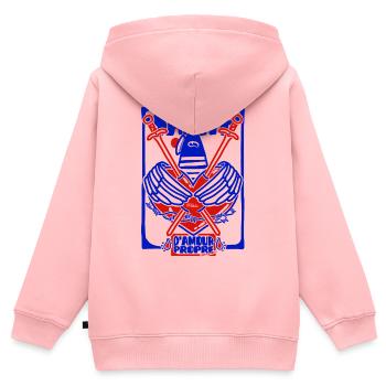Dreck der Selbstliebe - Kinder Premium Organic Zip Hoodie - Rosa - Hinten - AI Model Kid Female (0cm)