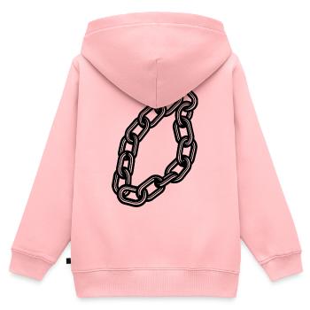 Kette - Kinder Premium Organic Zip Hoodie - Rosa - Hinten - AI Model Kid Female (0cm)