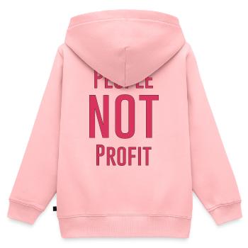 People not profit - Sweat Premium à capuche zippé enfant bio - rose - Dos - AI Model Kid Female (0cm)