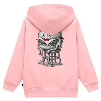 Whimsical Hamburger  - Kids Premium Organic Zip-up Hoodie - rose - Back - AI Model Kid Female (0cm)