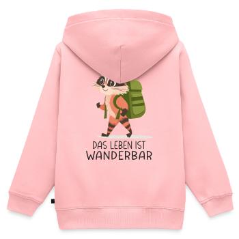 Das Leben Ist Wanderbar Lustiges Wander Motiv - Kinder Premium Organic Zip Hoodie - Rosa - Hinten - AI Model Kid Female (0cm)
