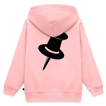 Push-Pin - Kinder Premium Organic Zip Hoodie - Rosa - Hinten - AI Model Kid Female (0cm)