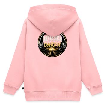 Deutsch Auf Die Ohren Rock Logo - Kinder Premium Organic Zip Hoodie - Rosa - Hinten - AI Model Kid Female (0cm)