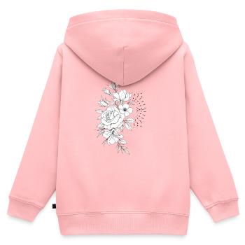 Roses in black and white floral design - Kids Premium Organic Zip-up Hoodie - rose - Back - AI Model Kid Female (0cm)