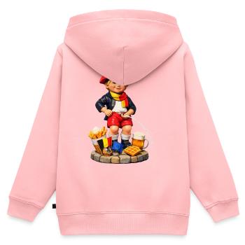 Belgische Manneken Pis - Kinder Premium Organic Zip Hoodie - Rosa - Hinten - AI Model Kid Female (0cm)