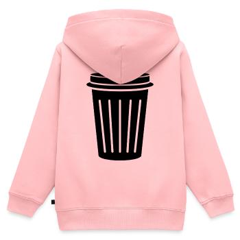 Mülleimer - Kinder Premium Organic Zip Hoodie - Rosa - Hinten - AI Model Kid Female (0cm)