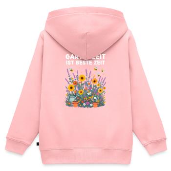 Gartenzeit ist beste Zeit – Gärtnerei - Kinder Premium Organic Zip Hoodie - Rosa - Hinten - AI Model Kid Female (0cm)