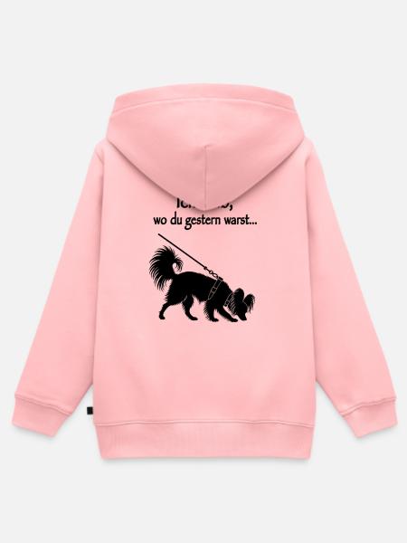 Mantrailing kleiner Hund - Kinder Premium Organic Zip Hoodie - Rosa