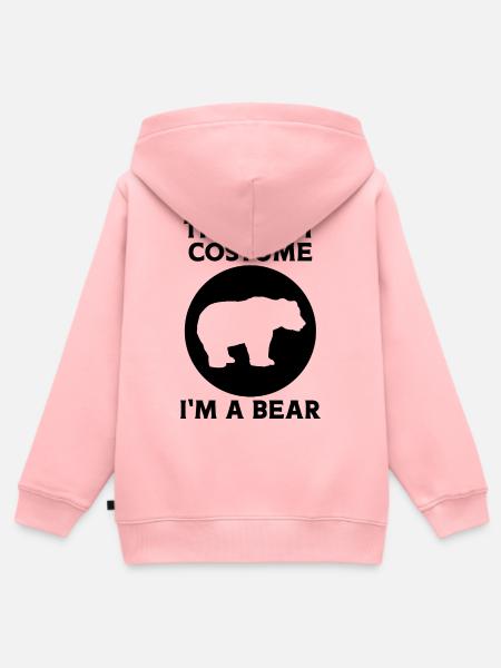 Bären Humor Kostüm - Kinder Premium Organic Zip Hoodie - Rosa