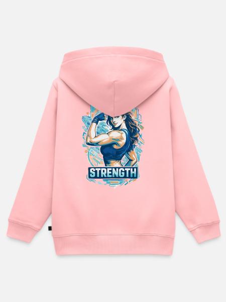 Starke Frau Strength | Frauen Empowerment - Kinder Premium Organic Zip Hoodie - Rosa