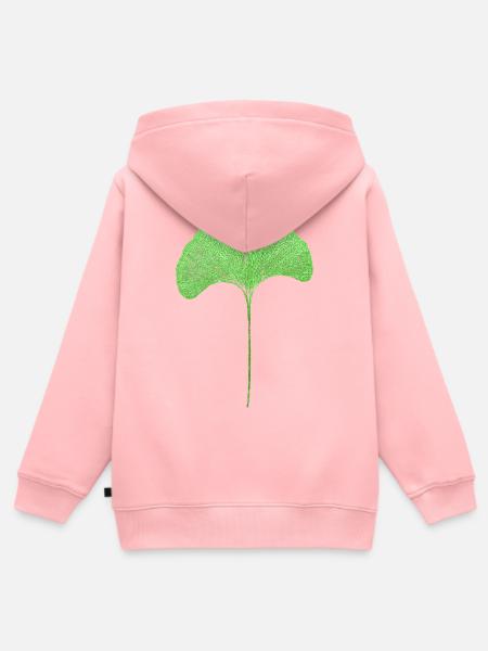 Gingko Blatt - Kinder Premium Organic Zip Hoodie - Rosa