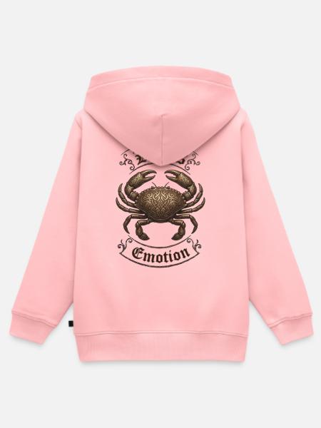 Krebs Emotion Ornament - Kinder Premium Organic Zip Hoodie - Rosa