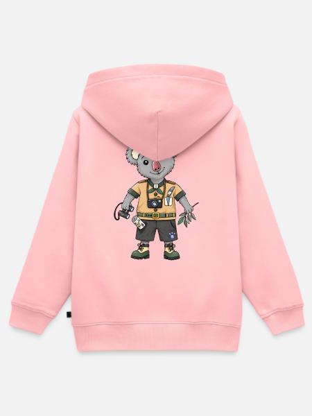 Koala Explorer Safari Abenteuer - Kinder Premium Organic Zip Hoodie - Rosa