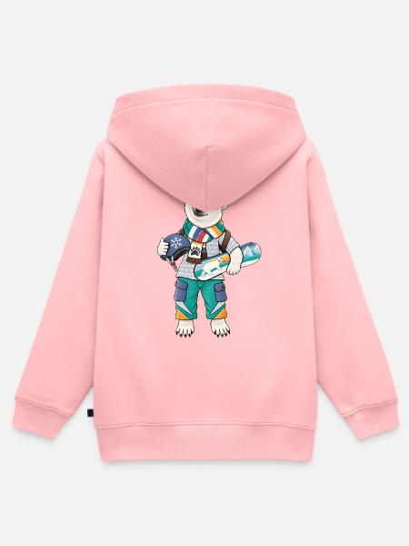 Eisbär Snowboard Fun - Kinder Premium Organic Zip Hoodie - Rosa