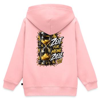 Königliche Stunde: Zeit Für Meine Zeile - Kinder Premium Organic Zip Hoodie - Rosa - Hinten - AI Model Kid Female (0cm)