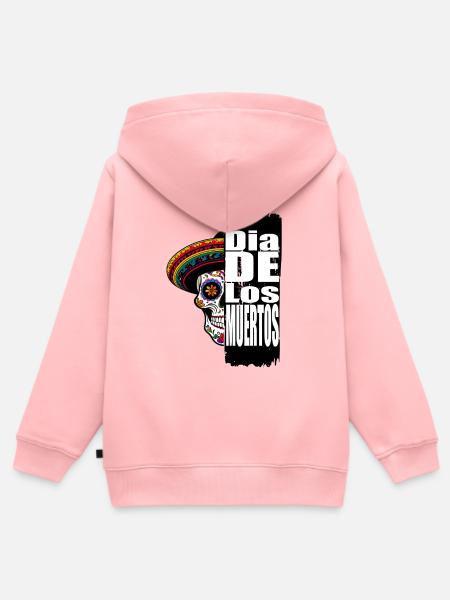 Dia de los Muertos - Kinder Premium Organic Zip Hoodie - Rosa