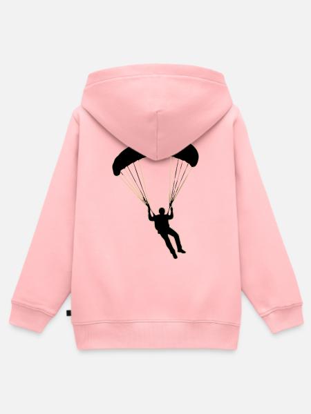 Paragleiter Silhouette - Kinder Premium Organic Zip Hoodie - Rosa