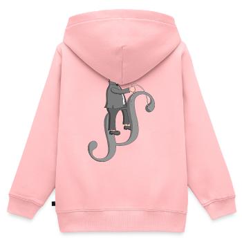 Avocat drôle - Sweat Premium à capuche zippé enfant bio - rose - Dos - AI Model Kid Female (0cm)