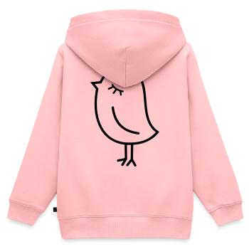 Spatz Vogel – Piepmatz Küken Tweet Vögelchen - Kinder Premium Organic Zip Hoodie - Rosa - Hinten - AI Model Kid Female (0cm)