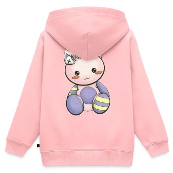 Manga - Kinder Premium Organic Zip Hoodie - Rosa - Hinten - AI Model Kid Female (0cm)