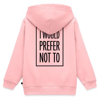 Je préfère ne pas - Sweat Premium à capuche zippé enfant bio - rose - Dos - AI Model Kid Female (0cm)