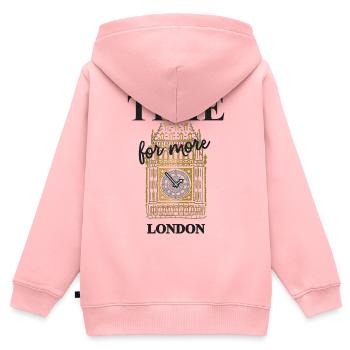 London, Big Ben, Elizabeth Tower, Uhrenturm - Kinder Premium Organic Zip Hoodie - Rosa - Hinten - AI Model Kid Female (0cm)
